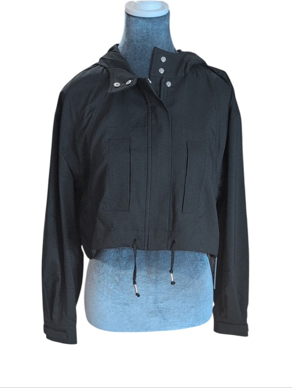 Girlfriend Collective Black Heidi Windbreaker Cropped Jacket Size XS
